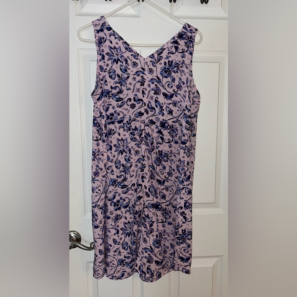 GAP Floral V-Neck Blue & Pink Dress Small - Picture 2 of 3